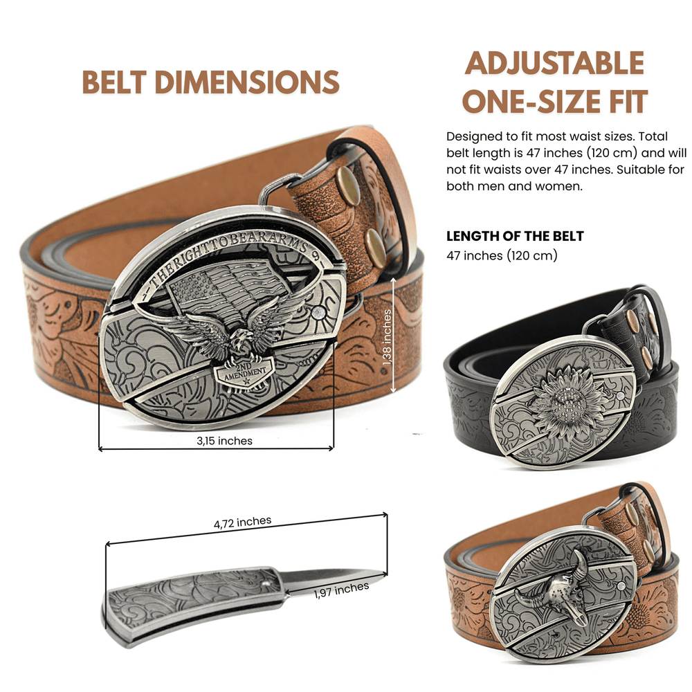 Belt dimensions: 47 inch adjustable one-size fit